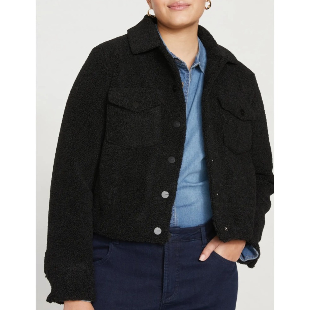 UNIVERSAL STANDARD Kelsey Teddy Jacket Black Size Small (XL, 14-16) New with Tag